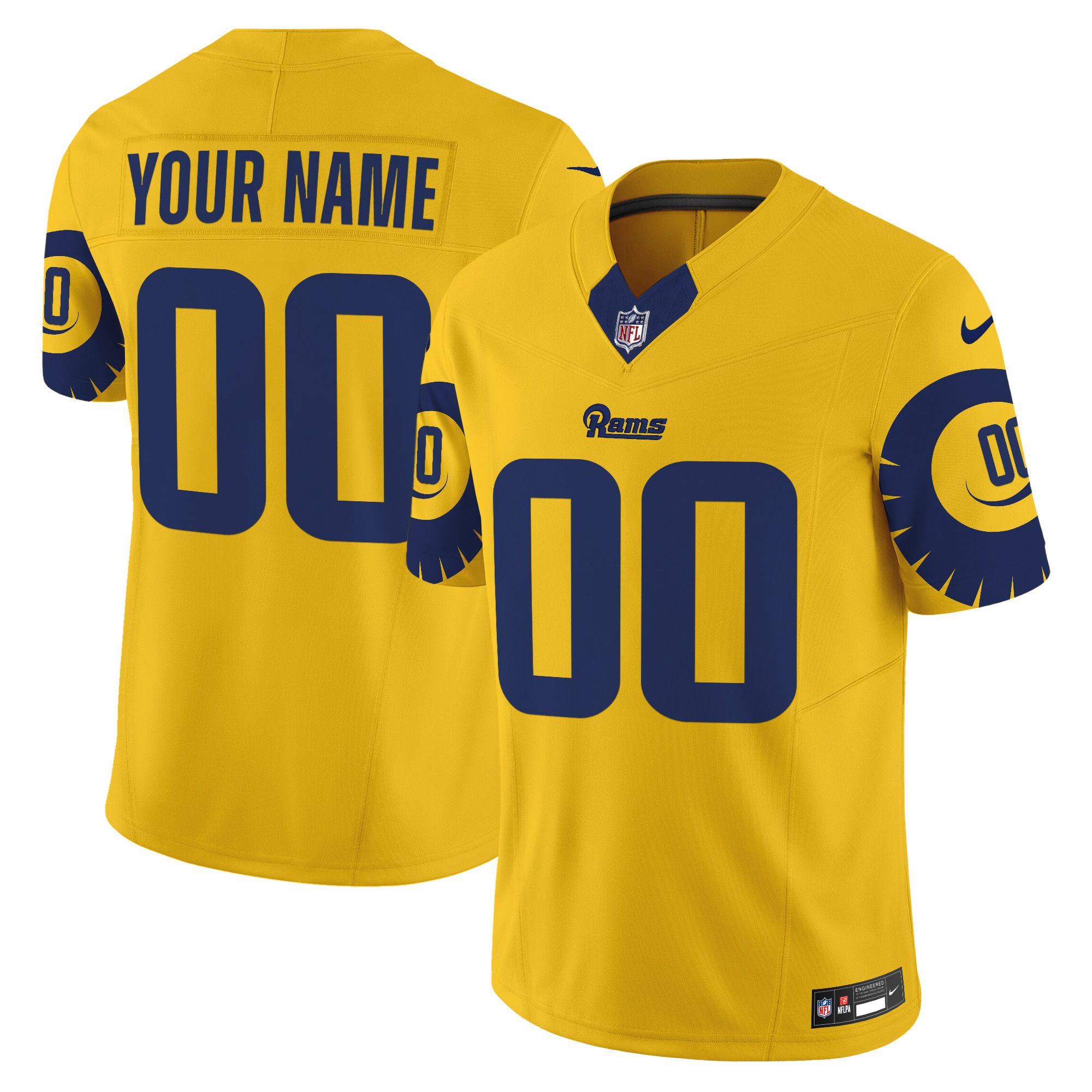 Men Los Angeles Rams Yellow 2024 Nike Special Vapor Limited Custom NFL Jersey